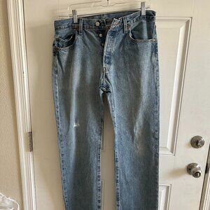 Levi’s Mens 501 Button Fly Original Riveted Jeans 34W 32L